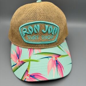 Ron Jon Surf Shop Hat Floral Birds Of Paradise‎ Hawaii /Burlap SnapBack